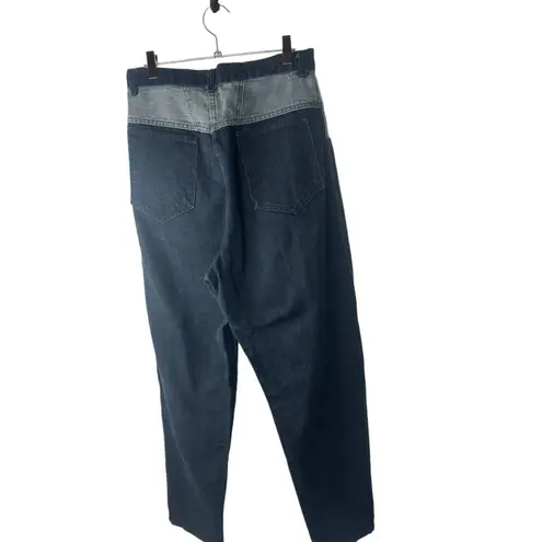 Venezia Two Toned Vintage Western Heavy Denim Riding Jeans 14 Tapered Straight Blue