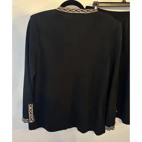 Brownstone Studio NewYork Sweater & Skirt Set 12Petite Vintage Outfit Black/Gold Size 12P