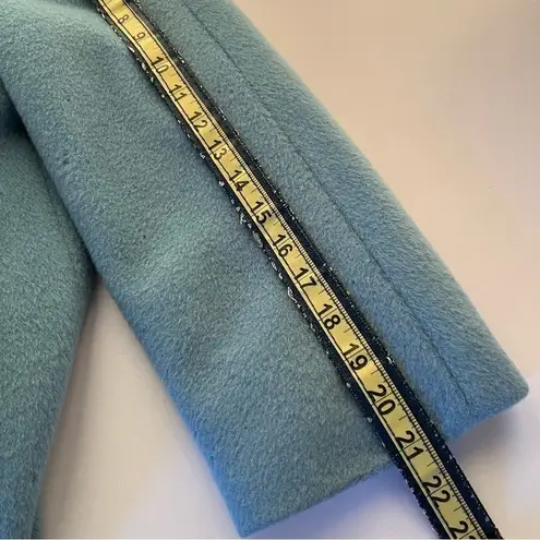 Vintage Crestmoor Wool Norwegian Fox Fur Collar Pea Coat 50s 60's Blue Size M