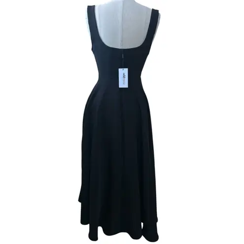 Odd Muse Ultimate Muse High Waist Square Neck Midi Dress Black Size Medium NWT