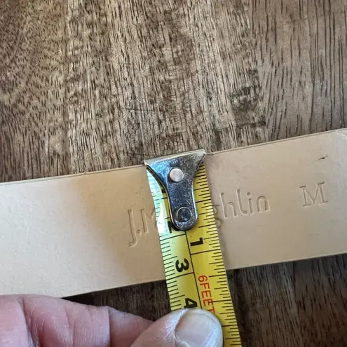 J McLaughlin Women M Felice Metal Bamboo Leather Belt Bone Solid Gold Size M