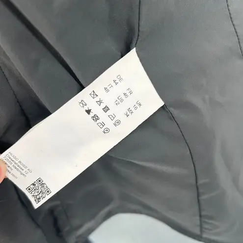 Hugo Boss Boss Jasyma Wool Jacket Blazer Gray Stripe Size 12 Collarless