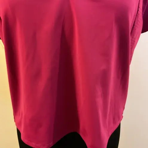 Sincerely Jules 2. Fuchsia Active V-Neck Shirt Short Sleeve Women’s Top Size L