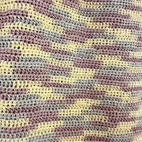 Lusana Keira Crochet Knitted Dress Sorbet Pastel Purple Blue Resort Beach Small