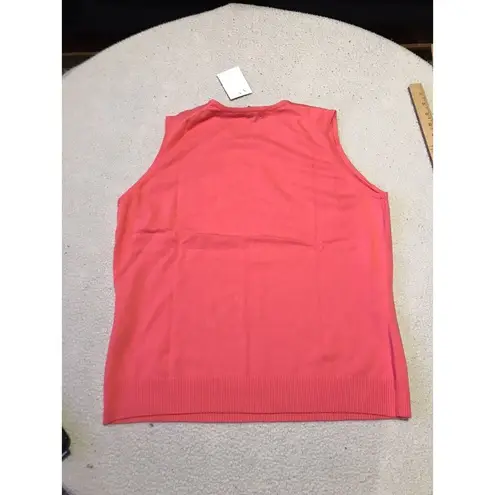 Lands'End  Women's Plus Cotton Interlock Tank Top PINK SIZE L (14-16) New G4