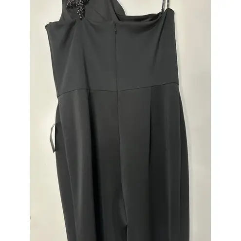 Tadashi Shoji SHO by Beaded Appliqué One-Shoulder Jumpsuit Size XL NWT