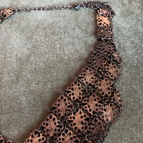 Neiman Marcus - #405 Pewter and Onyx Statement Necklace