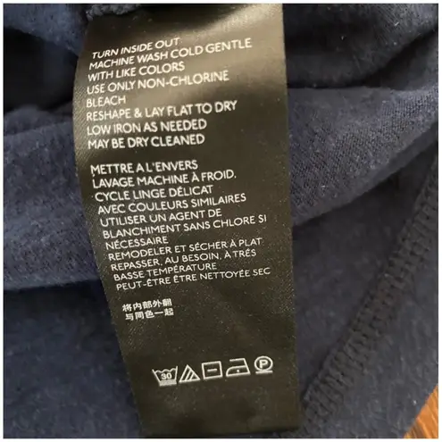 Saturday Sunday Anthropologie Top Womens Small Embroidered Tee Top Blue Casual