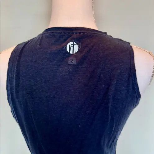 Raw Threads Floral “Brave” Tank | Small | Relaxed fit | EUC | Bamboo Performance Blue