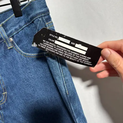 NWT VTG Y2K Jeans Artsy Boho Patchwork Retro Deadstock Mid Rise Size 7/8 Hippie Blue Size M