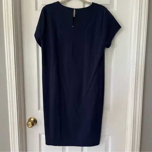 Cuyana Navy Blue Shift Cap Sleeve Career Dress Knee Length Womens Size Large
