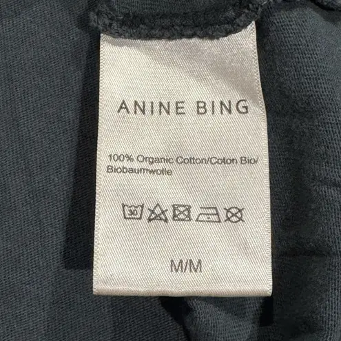 ANINE BING Lili Tee Biker in Washed Black Women’s Medium