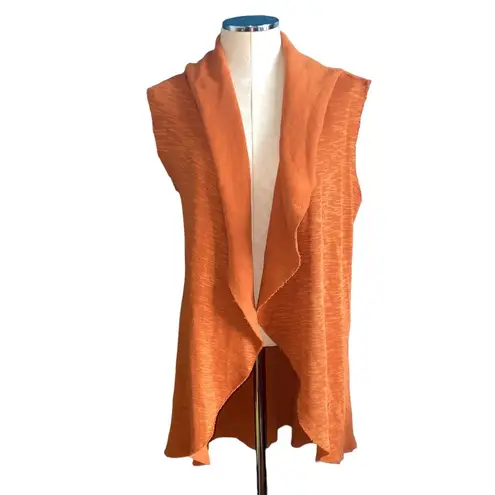 Matilda Jane Burnt Orange Run Through Sleeveless Shawl Collar Open Cardigan Vest