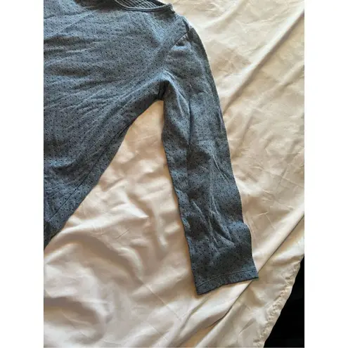 Croft & Barrow  Blue Polkadot Long Sleeve Top Woman’s Size Large