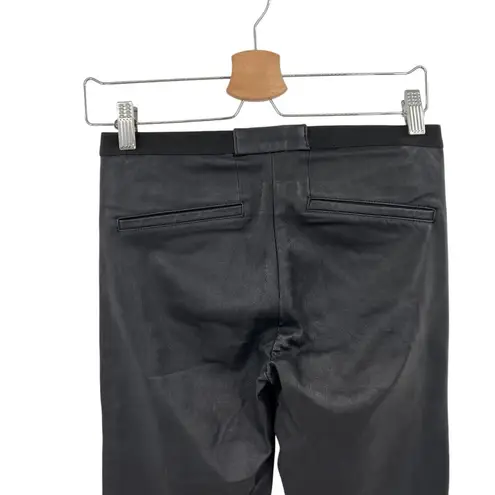 Helmut Lang Black Leather Pull-On Skinny Legging Moto Pants Size 0 *Flawed