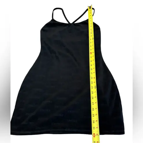 SKIMS Logo Velour Slip Dress in Onyx Black Size Large