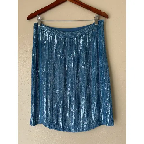 Inc international Concepts Blue Sequin Skirt Size 6