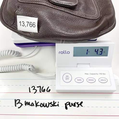 B Makowsky Womens Leather Crossbody Bag Brown Minimalist Old Money Retro Luxe