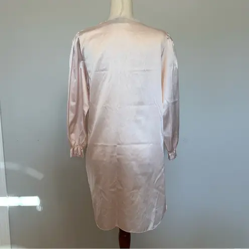 Southern Nights Pink Lacy Long Sleeve Nightgown Size Small