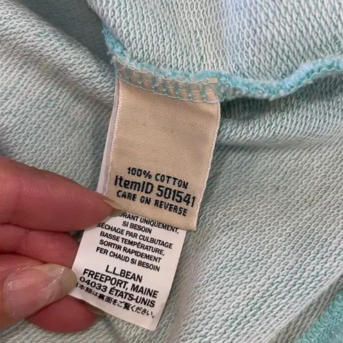 L.L. Bean Womens 1/4 Button Pullover Rugby Sweatshirt Mint Green Medium