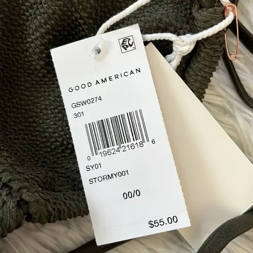 Good American New  Women’s Always Fit Tiny Ties Bikini Top Stormy001 size XXS