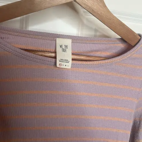 Free People We The Free /  Good Find Striped Bell Sleeve Lettuce Hem Blouse