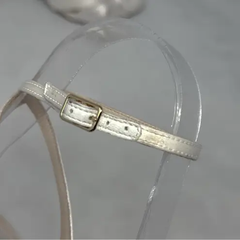 Aquazzura Nina 85 Silk Satin Knot Ankle Strap Block Heel Sandals Bridal White Size 6.5