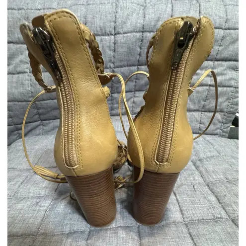 Steve Madden  Tarra, Tan Block Heel, Leather Upper, Lace Up Heels, Size 7 - Image 7