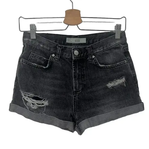 Topshop Moto ROSA Charcoal Denim Jean Shorts