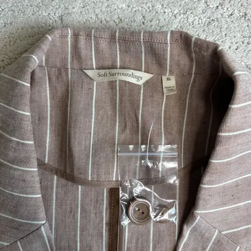 Soft Surroundings Women's NEW XL Linen One Button Blazer Cardigan