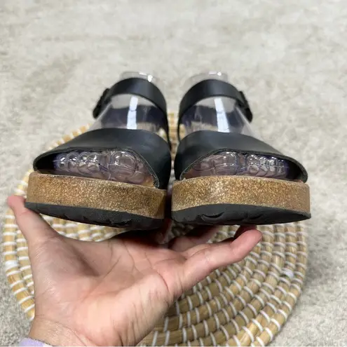 Papillio by Birkenstock Leather Glenda Platform Sandals Ankle Straps in Black 8