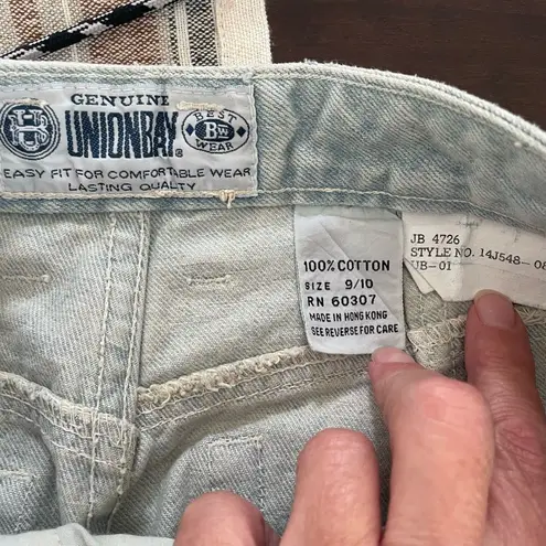 NWT NOS Vintage 90s Union Bay High Rise Tie Dye Denim Shorts Blue Size 2