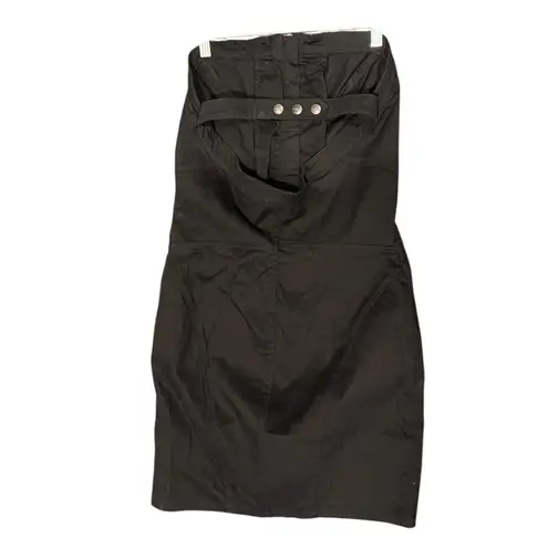 Diesel Strapless Black Dress Women's Size Medium Cotton Blend Zippers Open Back