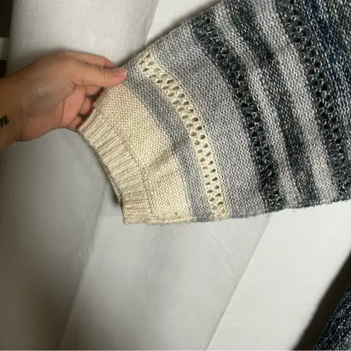 New Directions Curvy Crewneck Colorblock Sweater Plus Size 3X Blue