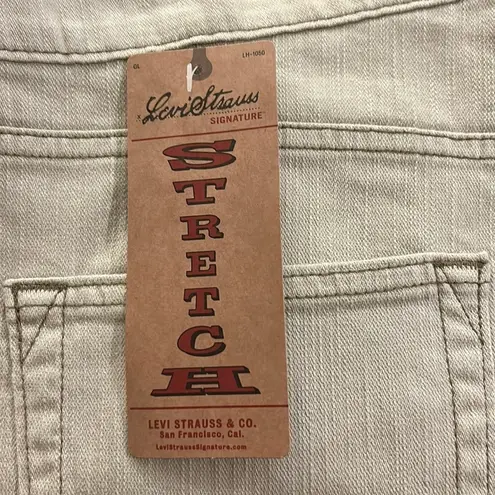 Levi's Strauss Signature Misses Size 14 Long Beige/Tan Denim Bootcut Jeans NWT Tan