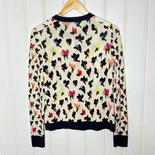 Escada Siora Wool & Silk Floral Cardigan Blue