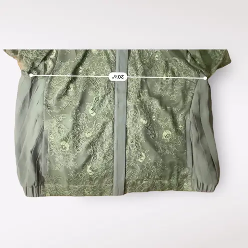 Kate & Mallory  Green Lace Zip Bomber Jacket‎ Size XL - Image 6