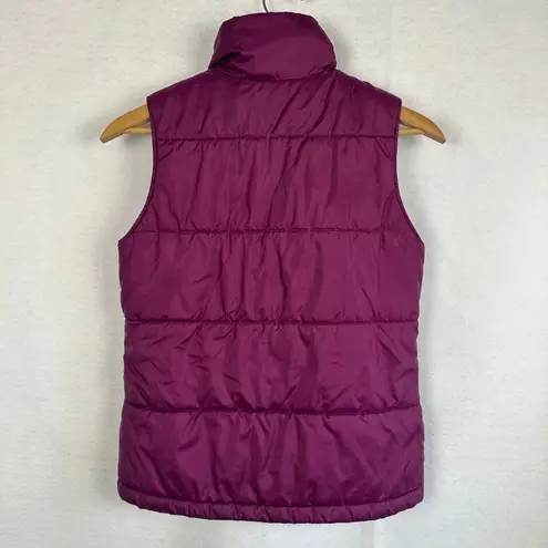 Columbia  Purple Quilted Puffer Vest Womens Small Fleece Lined Insulated Winter