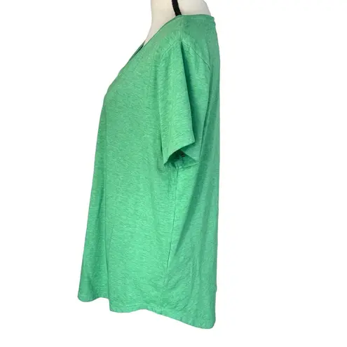 Style & Co  XX-Large T-Shirt Top Short Sleeves V-Neck Hi-Low Green Heathered New