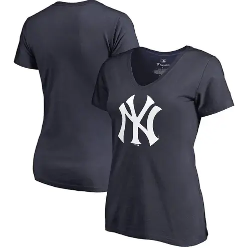 Fanatics New York Yankees - Navy - Team Primary Logo V-Neck T-Shirt Women's 3XL