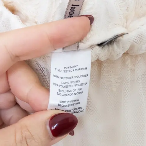 Heartsoul Womens Lace Crochet Mini Skirt Sz M Cream Boho Cottage Coquette Fairy White Size M