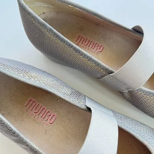 Munro AMERICAN 228284 Gray / Gold Fabric Mary Jane Flats Women's Size 8M Shoes
