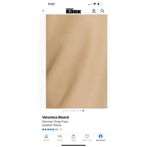 Veronica Beard Cormac Crop Faux Leather Pants High Rise 8 Buttery Soft Office