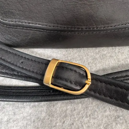 Vintage Tignanello Women's Black Leather Crossbody Shoulder Bag Adjustable Strap