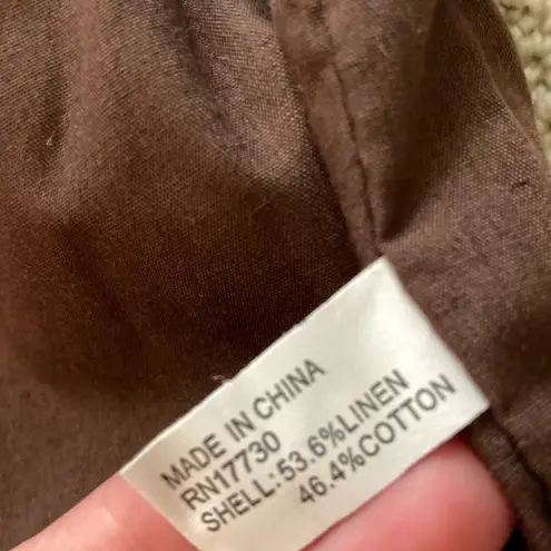 Target Canvas Tote Bag Shoulder Handbag Brown White Palm Frond Print Like New