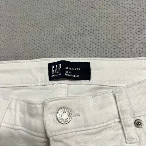 Gap  Sexy Boyfriend Women’s White Cropped Midrise Jeans Size 31 NWT