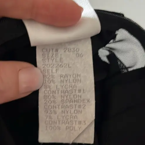 Tadashi Shoji Vintage TADASHI Black Nylon & Satin Full Length Gown Saks Fifth Avenue