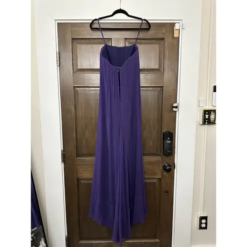 BCBG Maxazria Purple Exene Semi Sheer beaded Maxi Gown Size 2 NWT