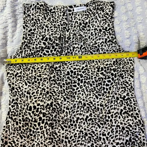 Calvin Klein Animal Print Sleeveless Shale Blouse  Size XL