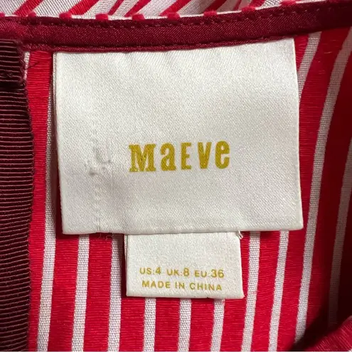 Maeve Anthropologie Cantuna Red Peplum Sleeveless Cotton Top Size US 4 OB478633.